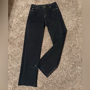 Vintage Liz Claiborne dark wash straight leg raw hem jeans